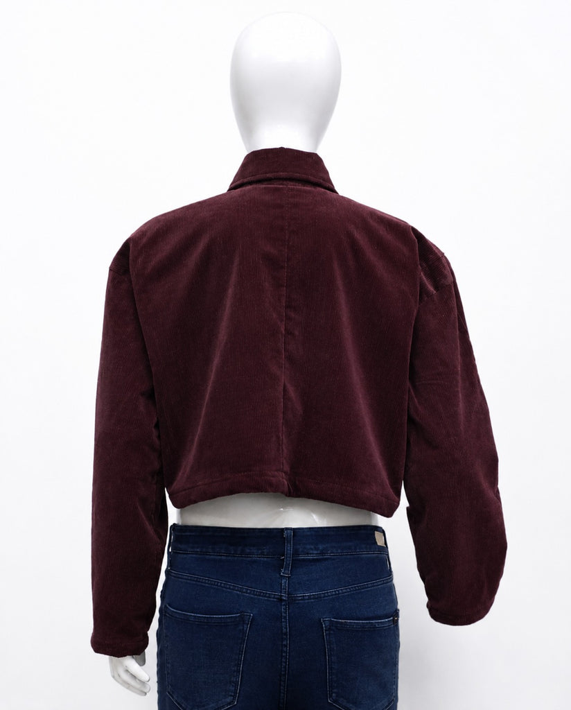CR1992 UPCYCLED CORDUROY CROPPED ZIP JACKET