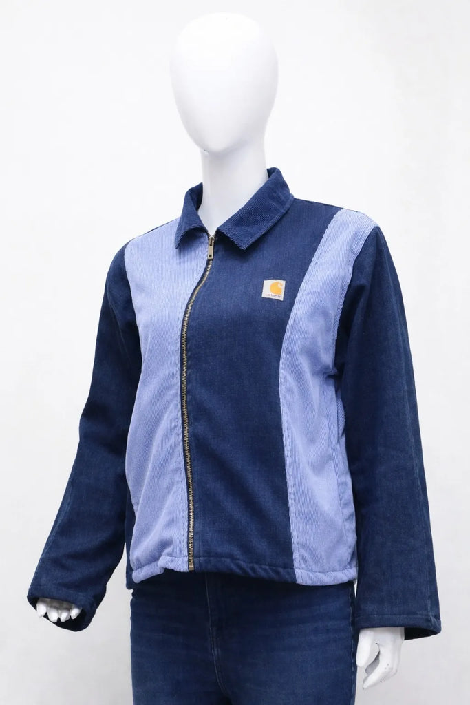 CR1406 Rework Denim-Corduroy Panel Jacket – Dual Tone Blue