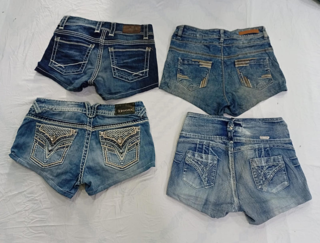 CR9369 Upcycled Y2K Mini Denim Shorts