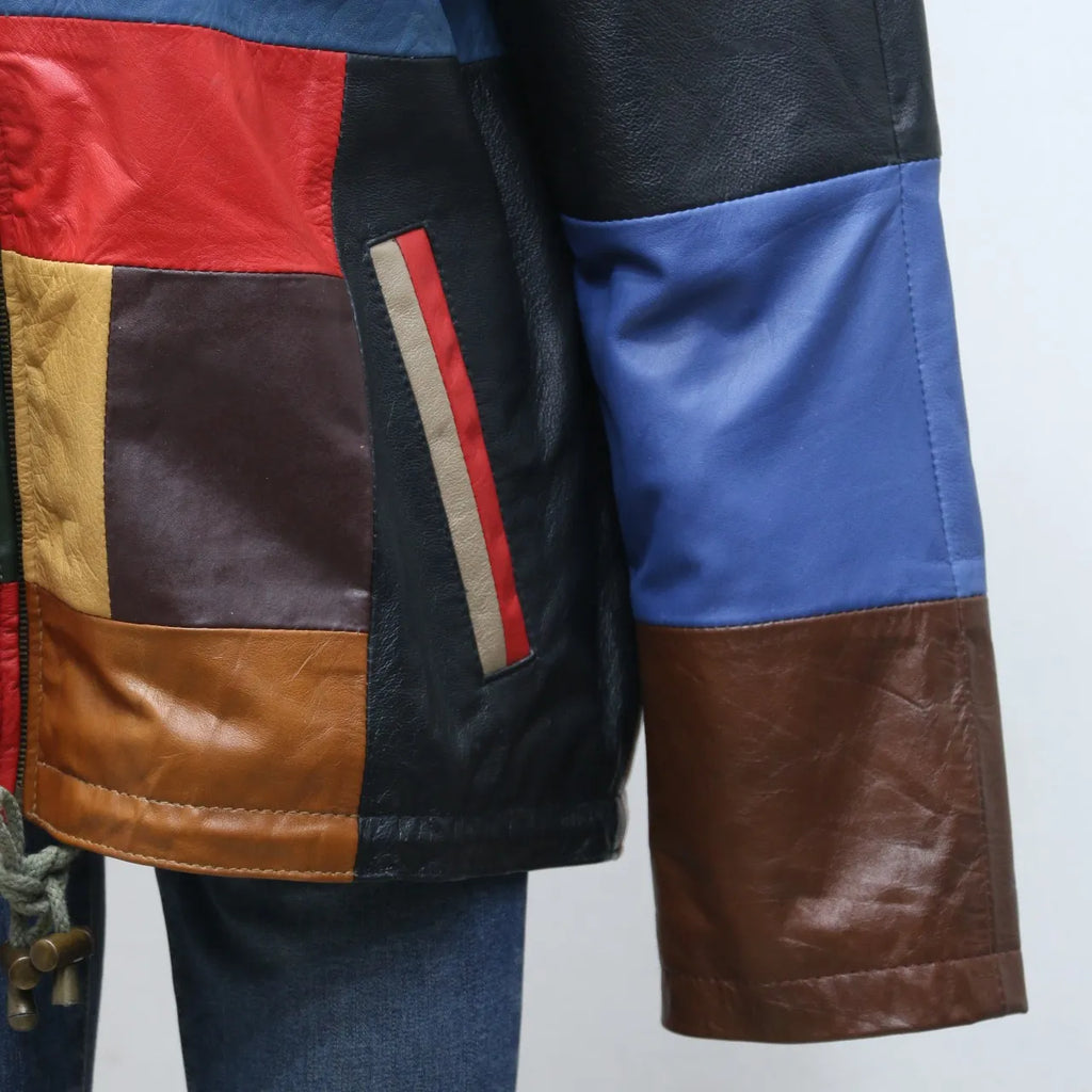 CR0009 Upcycled Leather Patch Jackets.