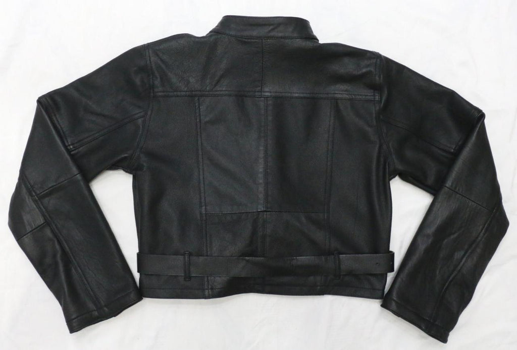 CR2066 UPCYCLED CROPPED MOTO LEATHER JACKET