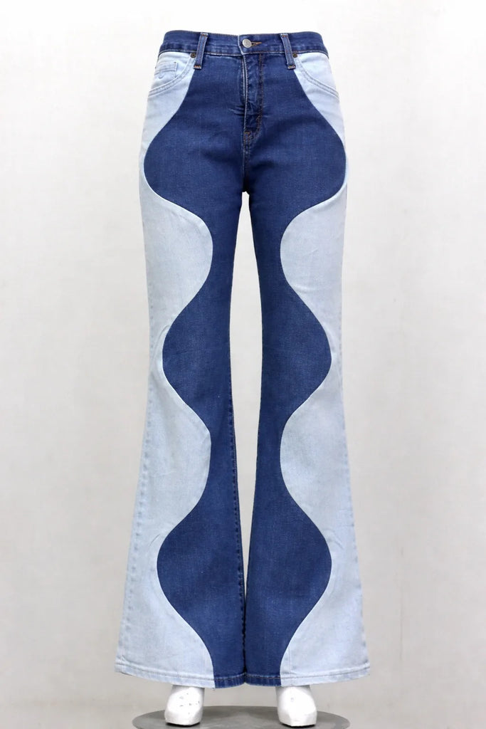 CR1125 Upcycled Contrast Panel Jeans