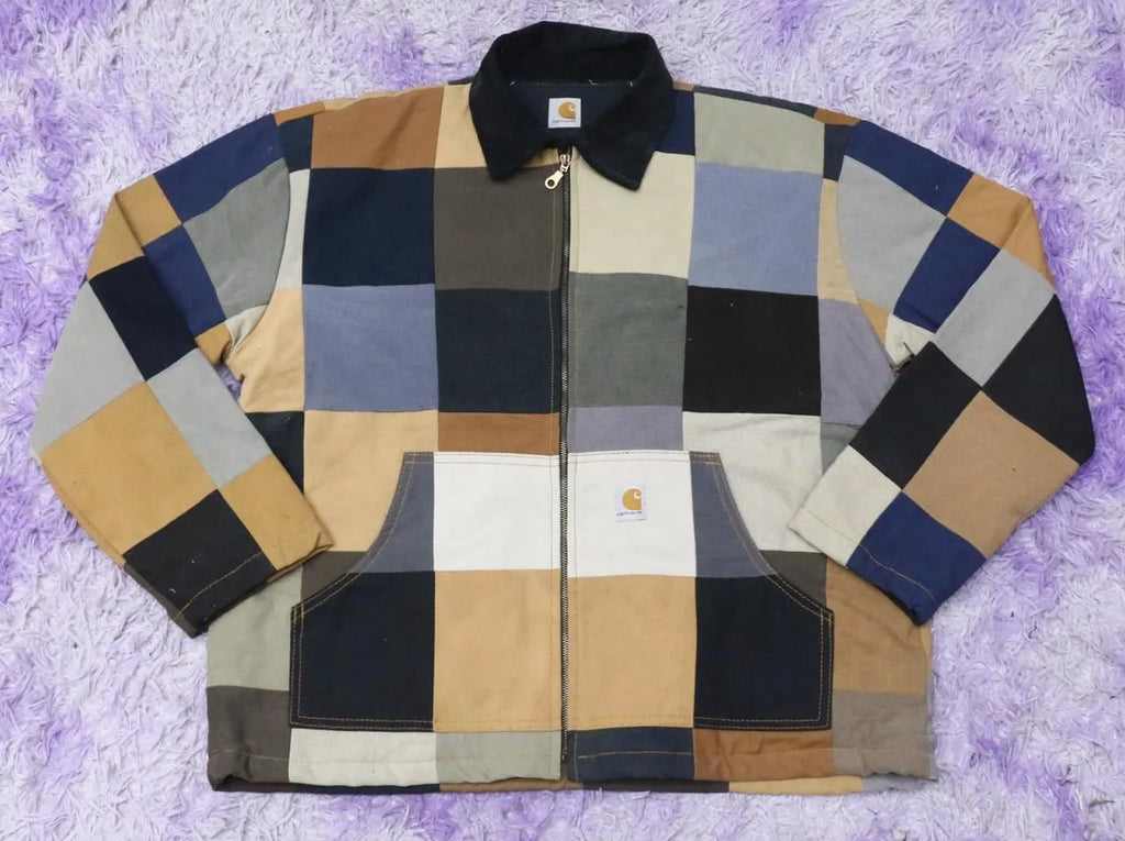 CR1455 Upcycled Check Patchwork Jacket