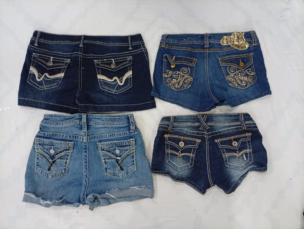 CR9994 Upcycled Y2K Mini Denim Shorts