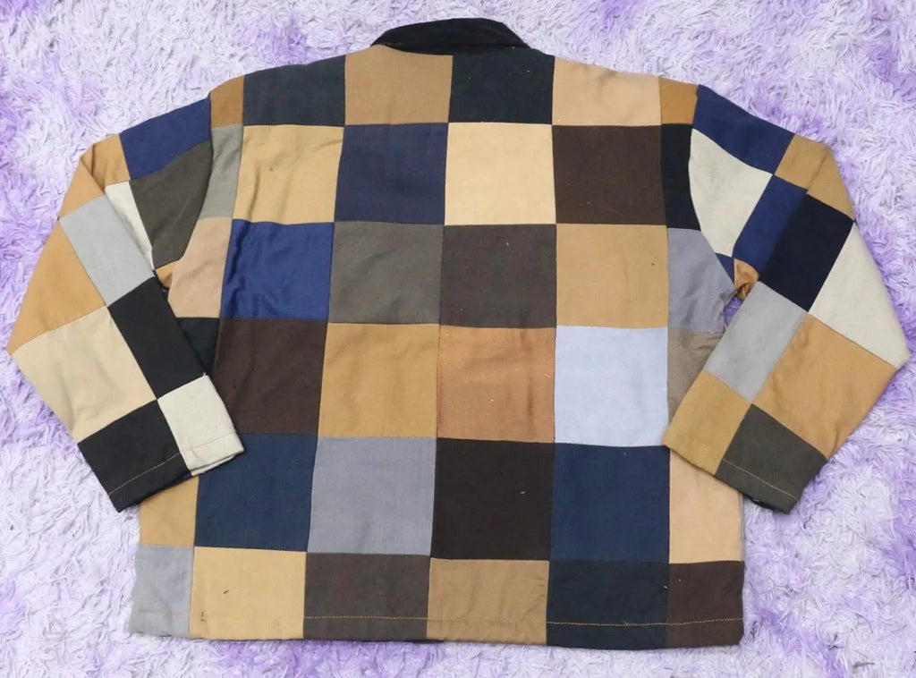 CR1455 Upcycled Check Patchwork Jacket