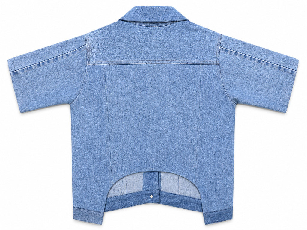 CR1879 UPCYCLED SHORT SLEEVE DENIM JACKET