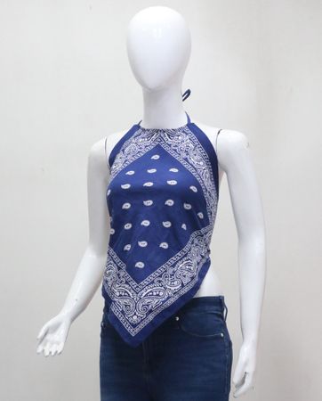 CR1949 Upcycled Bandana Halter Top