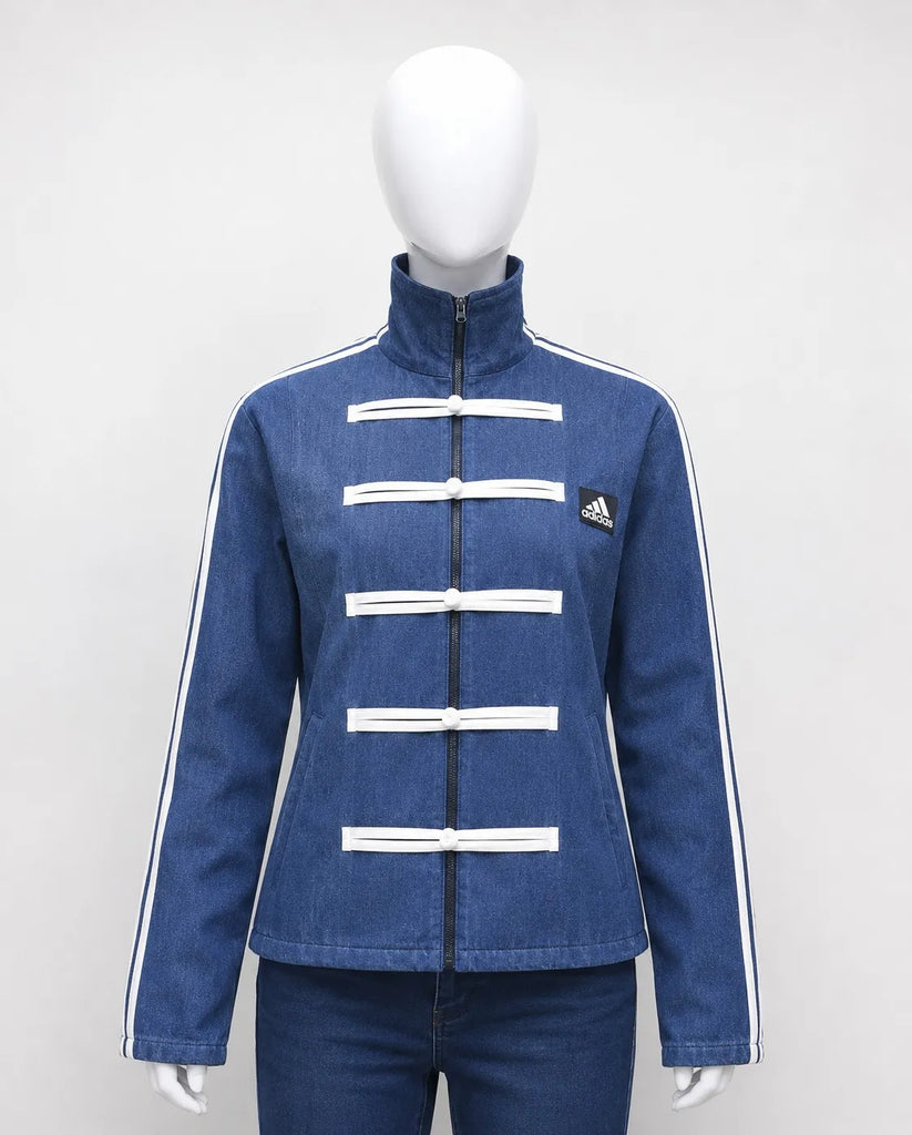 CR1652 UPCYCLED SPORT STRIPE DENIM JACKET