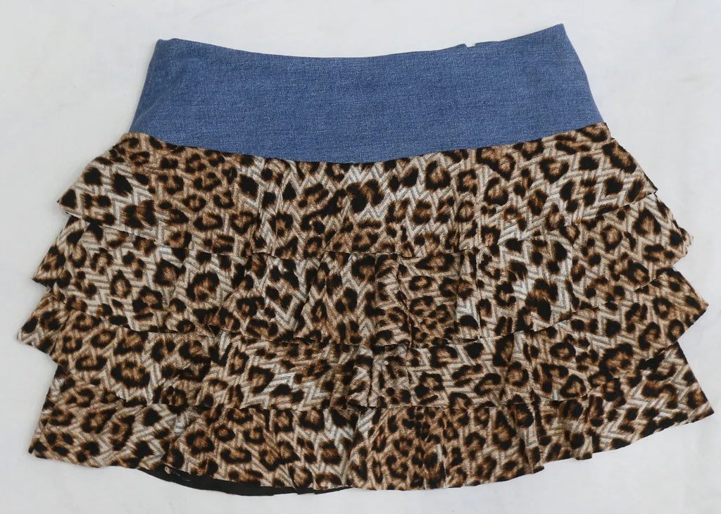 CR1517 Upcycled Ruffle Mini Skirt