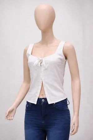 CR1835 Upcycled Button Front Tank Top
