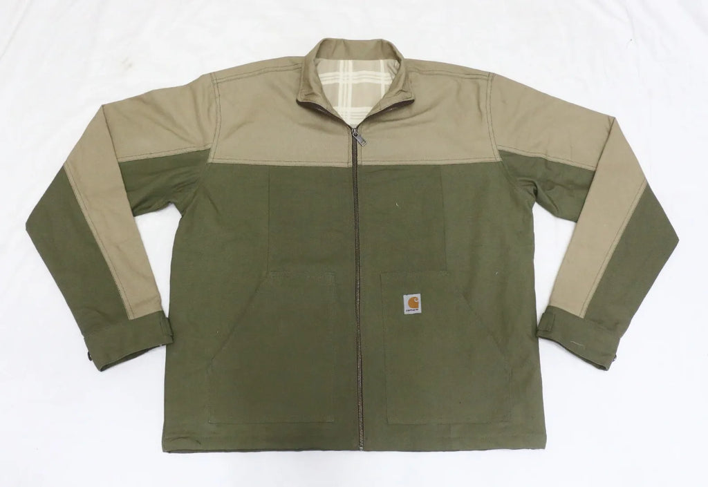 CR1091 Upcycled Two-Tone Utility Zip Jacket