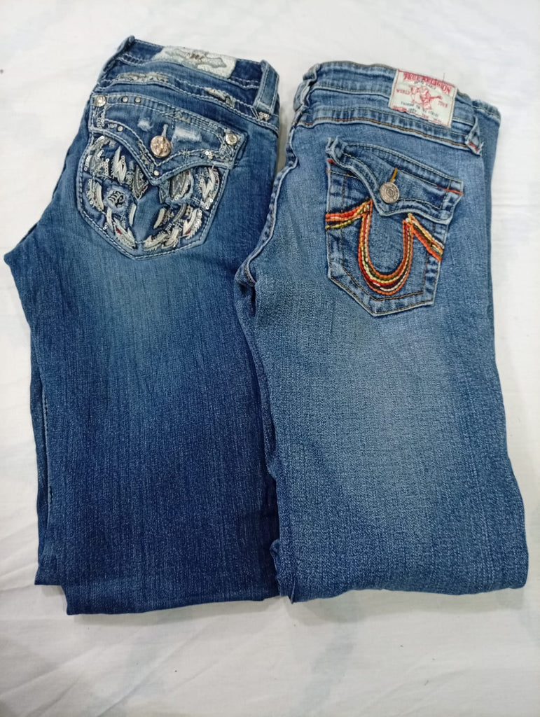 CR10183 Vintage Miss Me and True Religion Flare & Straight Jeans