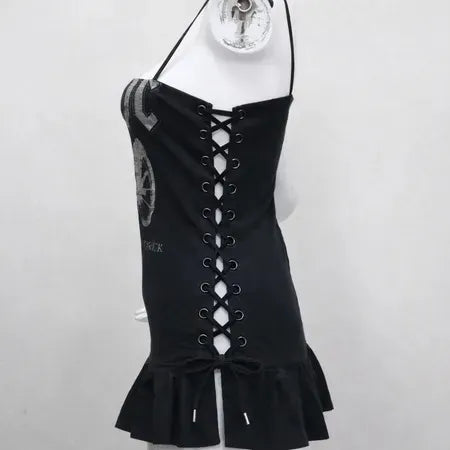 CR1931 Upcycled Graphic Corset Dress