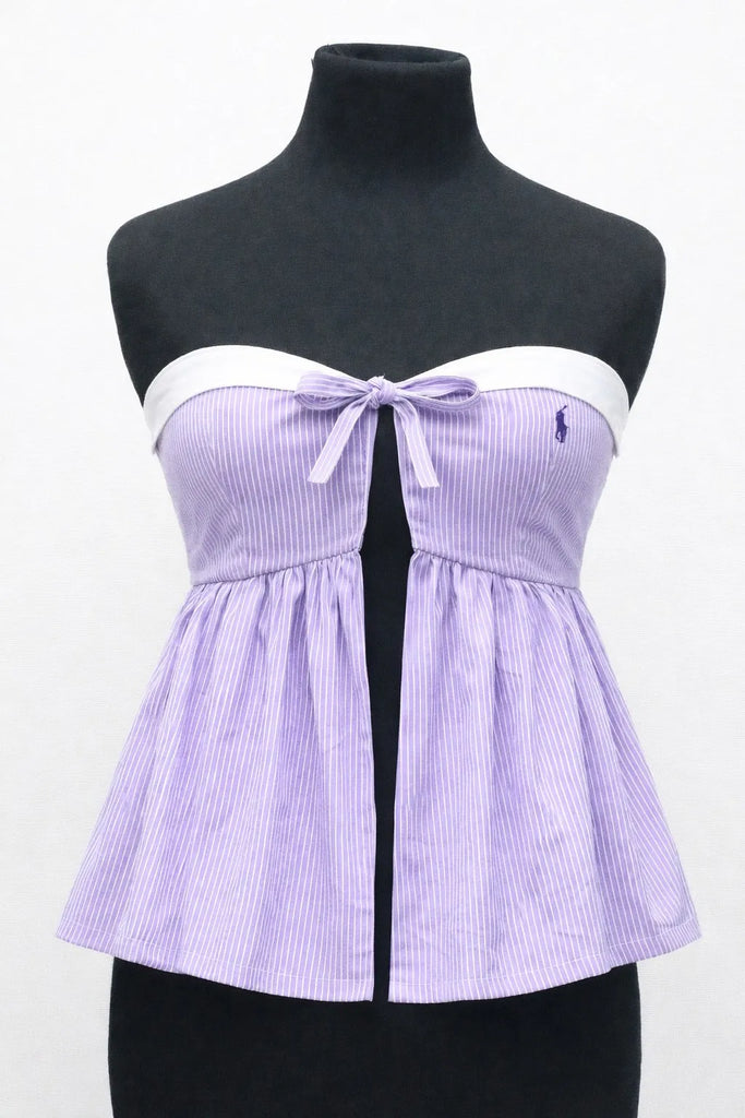 CR1410 Rework Stripe Babydoll Tube Tops – Mixed Colors (Y2K Summer Style)