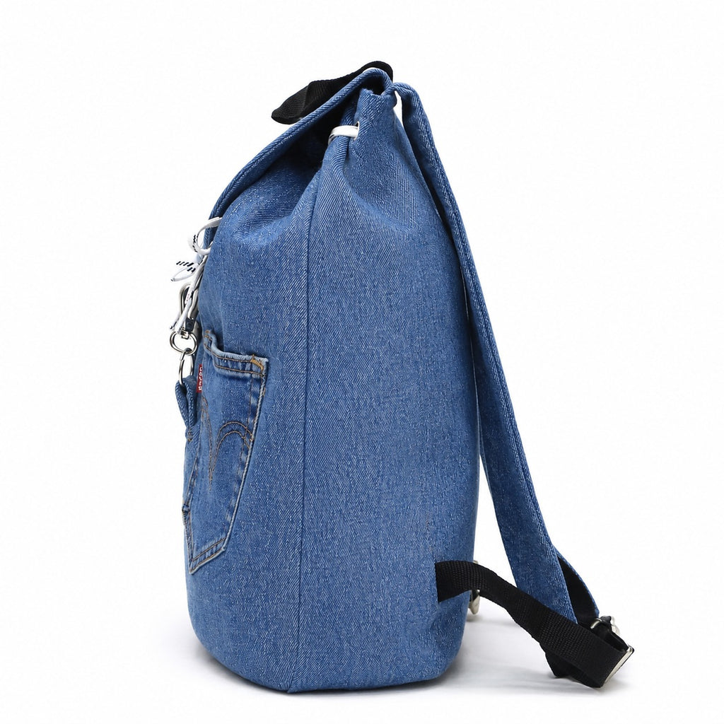 CR2006 UPCYCLED DENIM DRAWSTRING BACKPACK