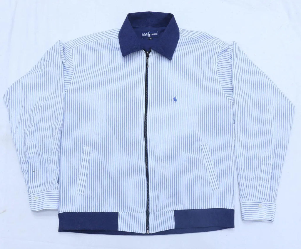 CR1001 Upcycled Polo Ralph Lauren Seersucker Harrington Jacket