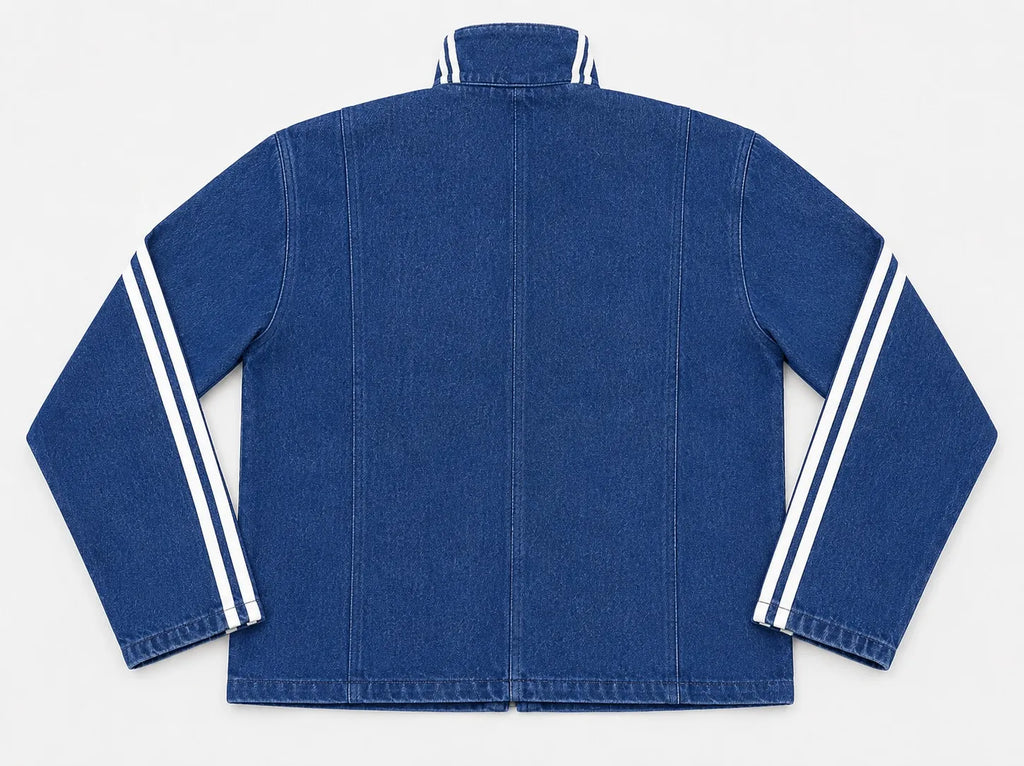 CR1652 UPCYCLED SPORT STRIPE DENIM JACKET