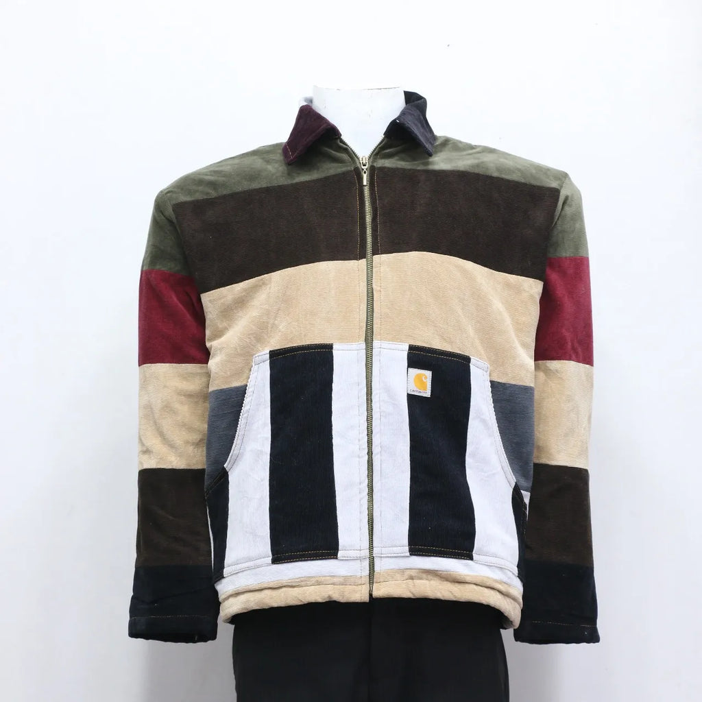 CR632 Upcycled Corduroy Color Block Carhartt Inpired Jacket