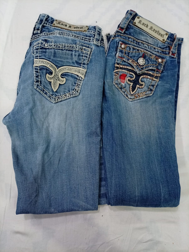 CR9523 Vintage Rock Revival Flare & Straight Jeans