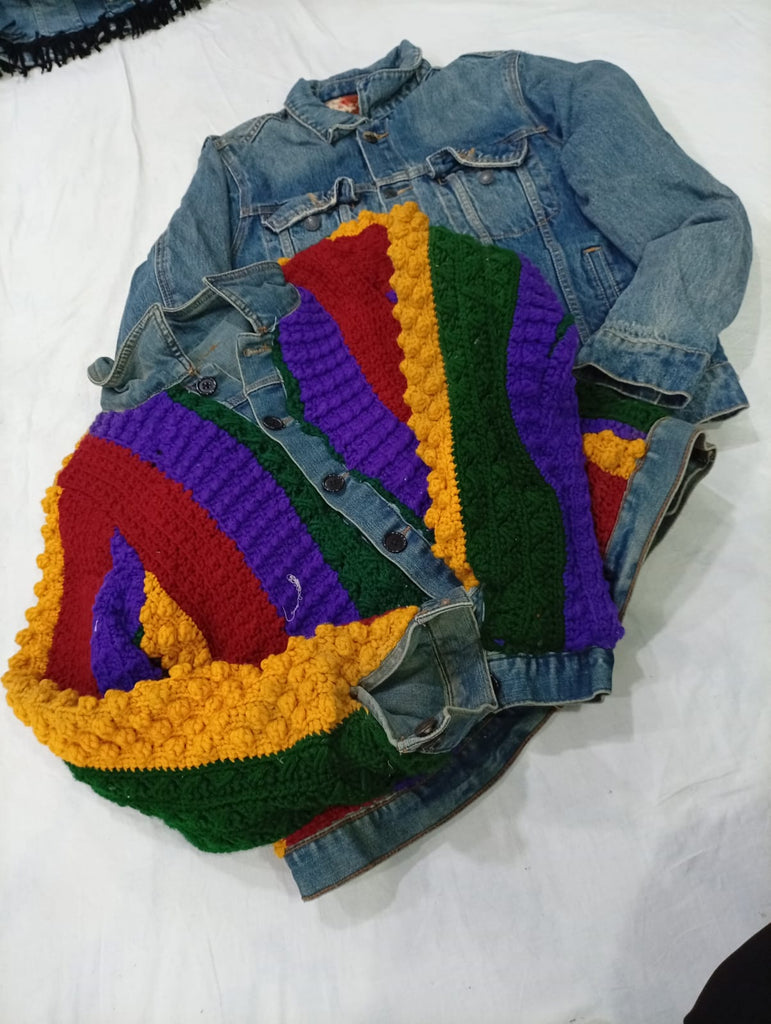 CR10129 Upcycled Denim Mix Style Jackets