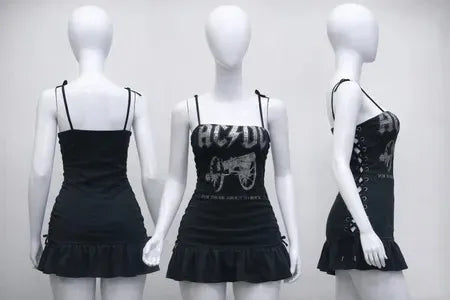 CR1931 Upcycled Graphic Corset Dress