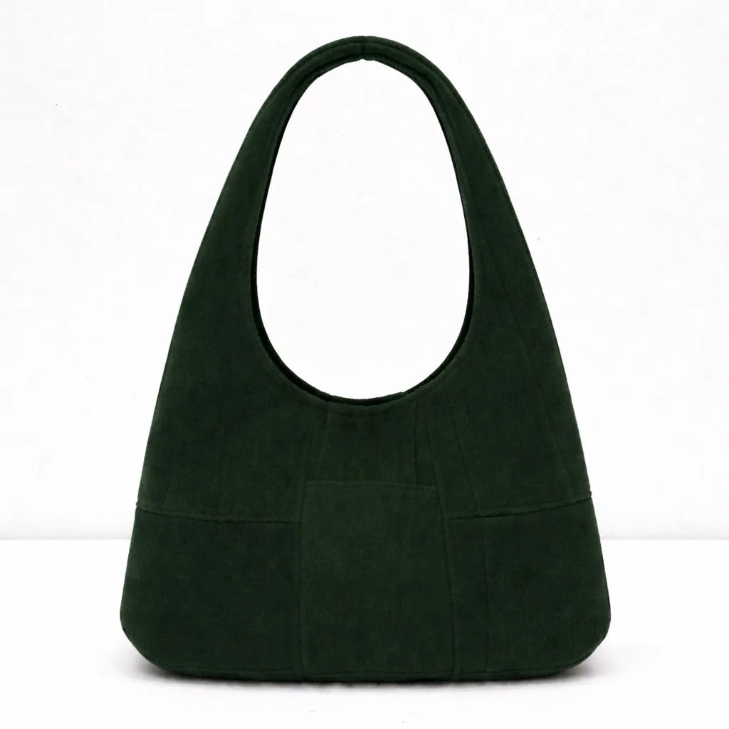 CR1522 Upcycled Leather Suede Shoulder Bag