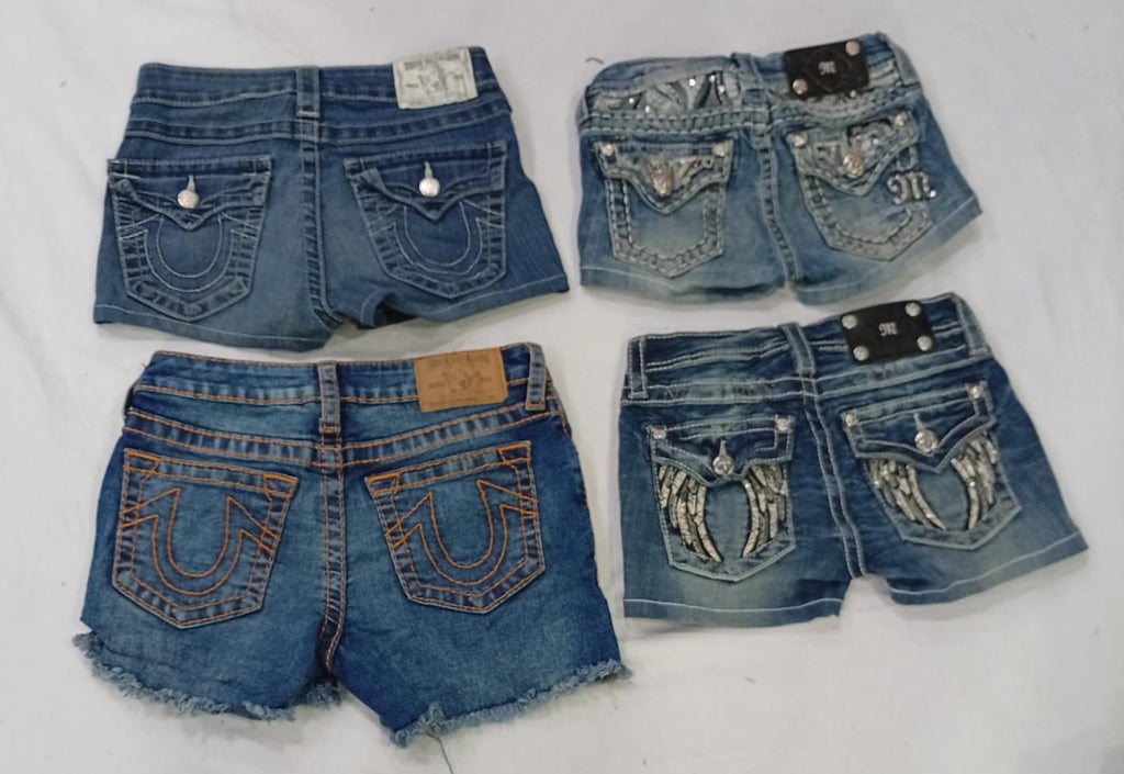 CR9309 Upcycled Miss Me & True Religion Kids Shorts