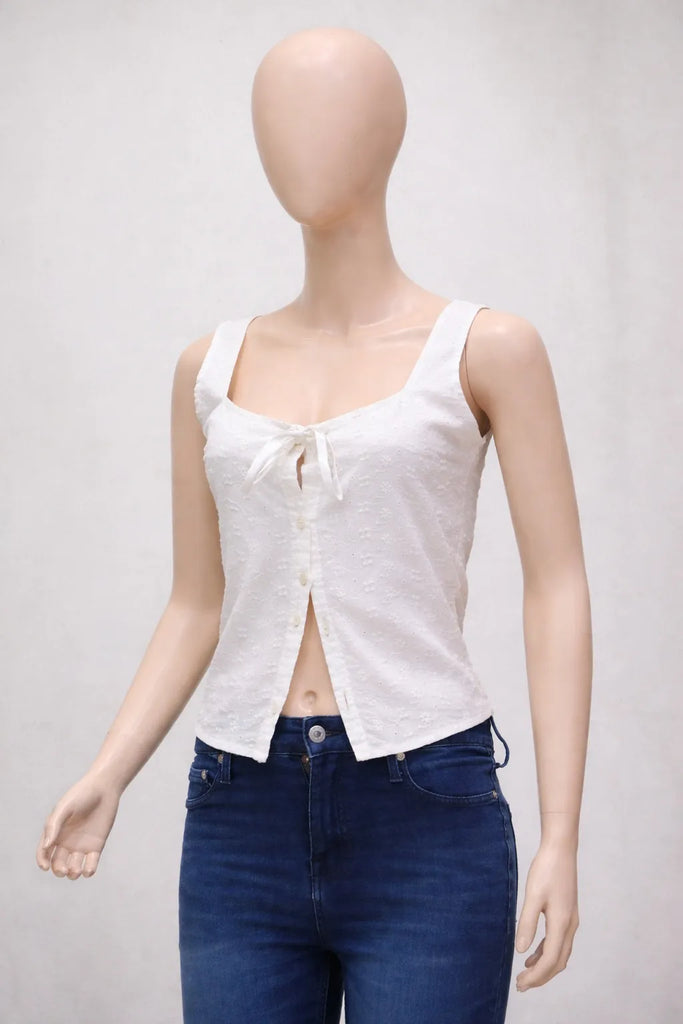 CR1512 Upcycled Button Front Tank Top