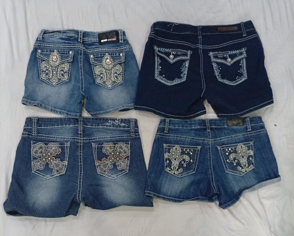 CR9234 Upcycled Y2K Mini Denim Shorts