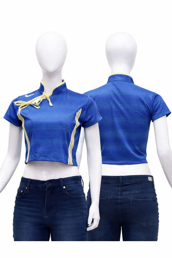 CR1444 Rework Tie-Neck Crop Top