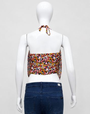 CR2081 Upcycled Floral Halter Top