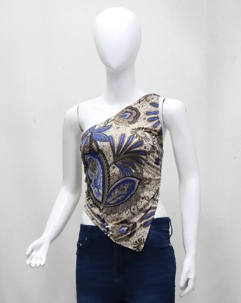 CR1577 Upcycled One-Shoulder Top