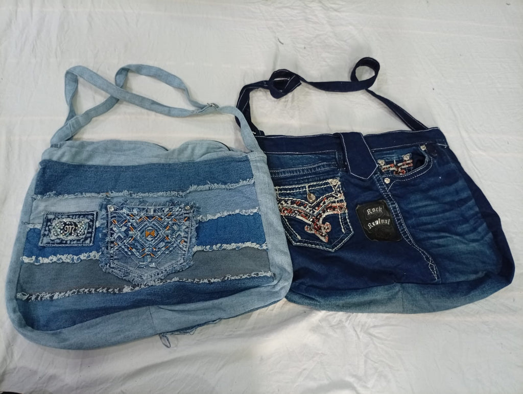 CR10842 Upcycled Miss Me and Rock Revival Bags