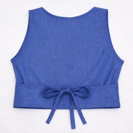 CR2105  Upcycled Wrap Crop Top