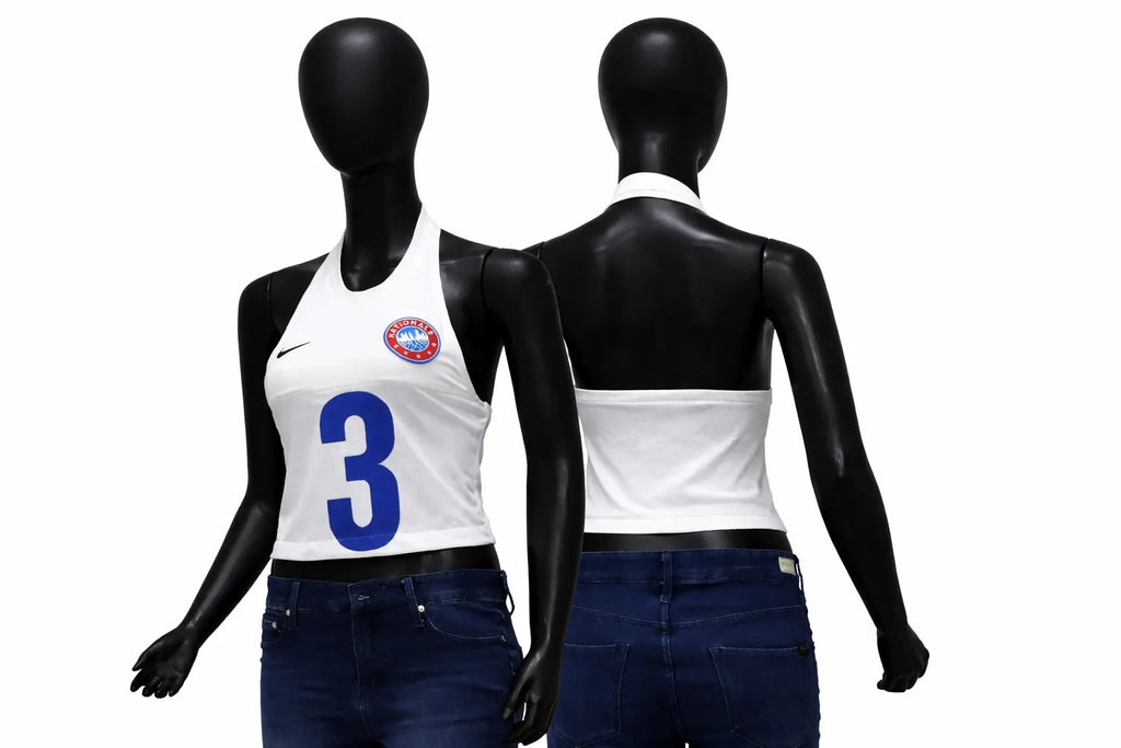 CR1426 Rework Halter Neck Sport Crop Top – Graphic Panel (Y2K Street Style)