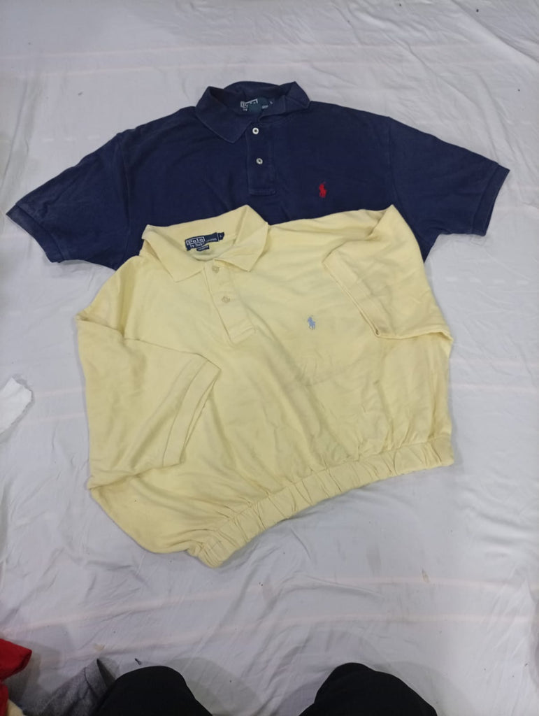 CR11086 Upcycled Polo Crop Tops