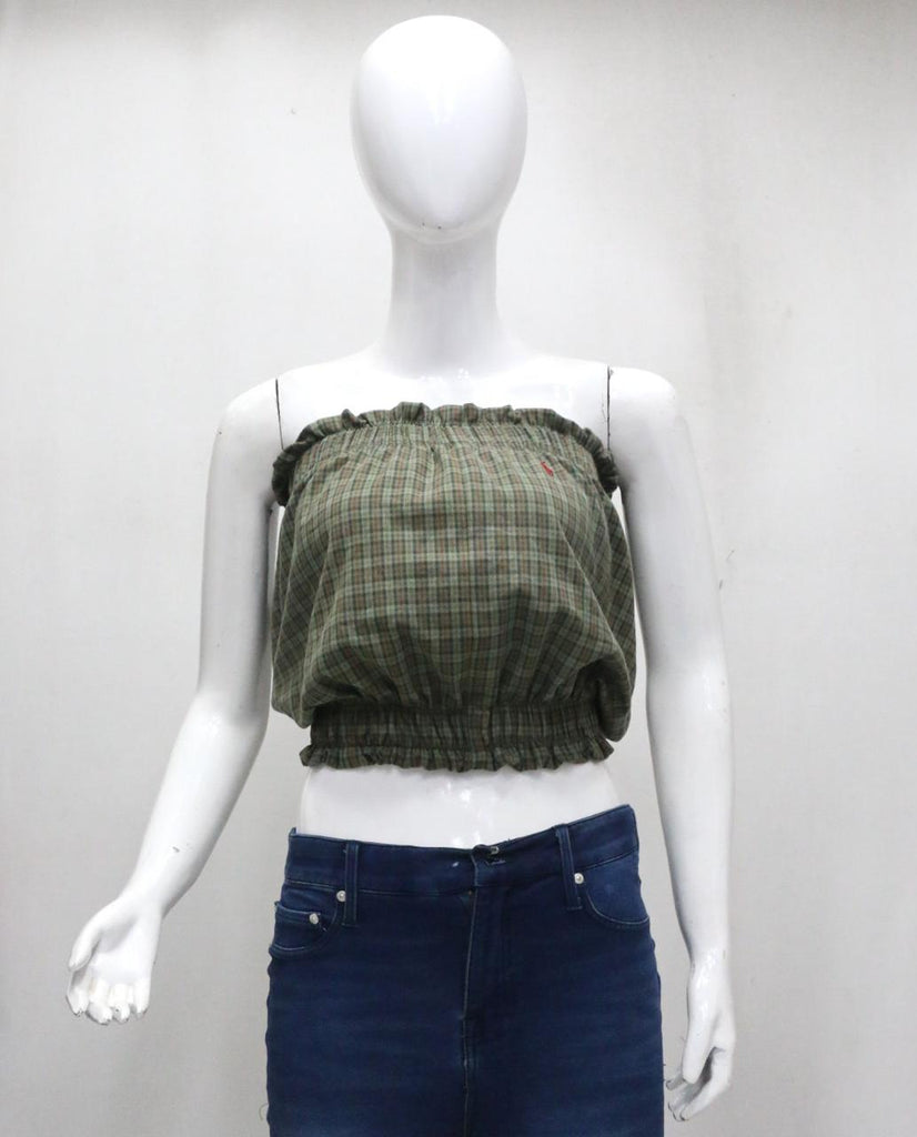CR1862 UPCYCLED SMOCKED TUBE TOP