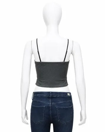 CR1836 Upcycled Lace Strap Cami Top