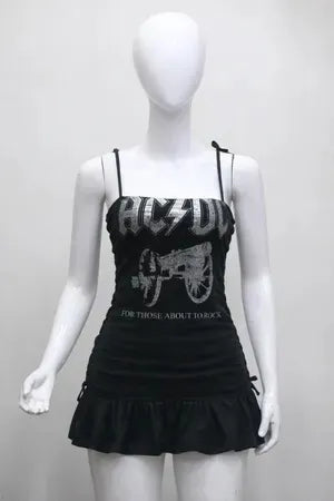 CR1931 Upcycled Graphic Corset Dress