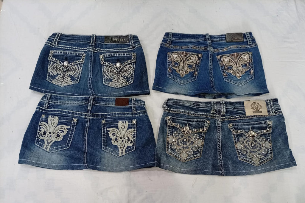 CR9995 Upcycled Y2K Mini Denim Skirts