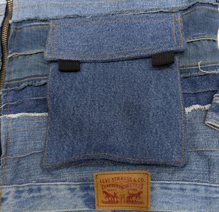 CR2108  Upcycled Denim Panel Jacket