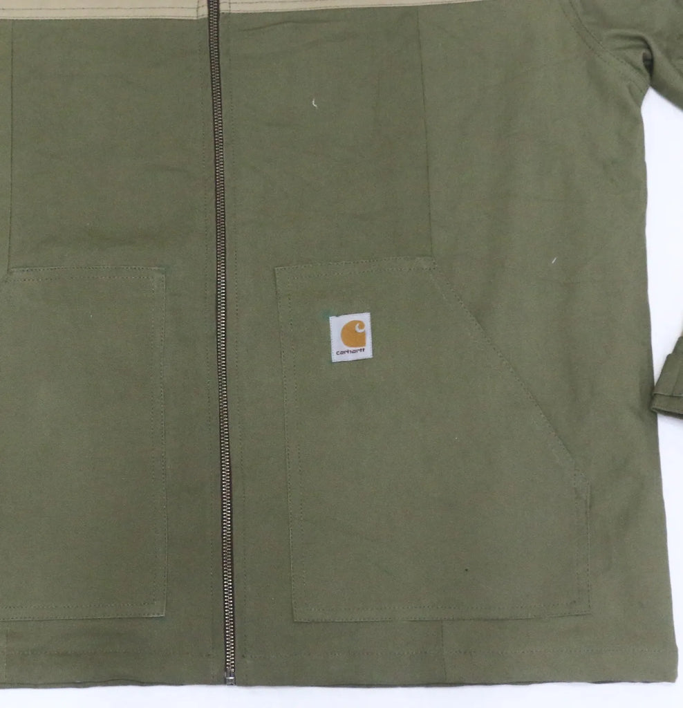 CR1091 Upcycled Two-Tone Utility Zip Jacket