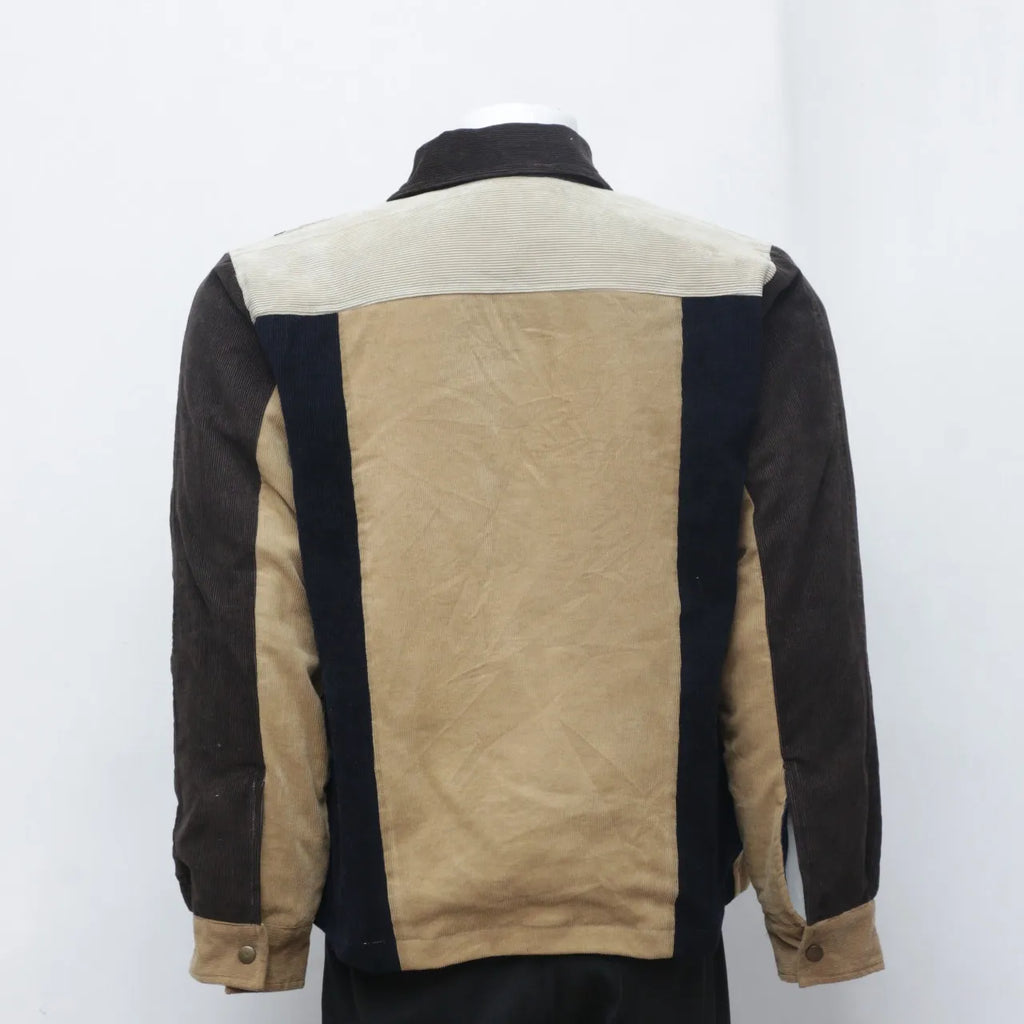 CR371 Upcycled Corduroy Color Block Pattern Jackets