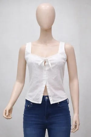 CR1835 Upcycled Button Front Tank Top
