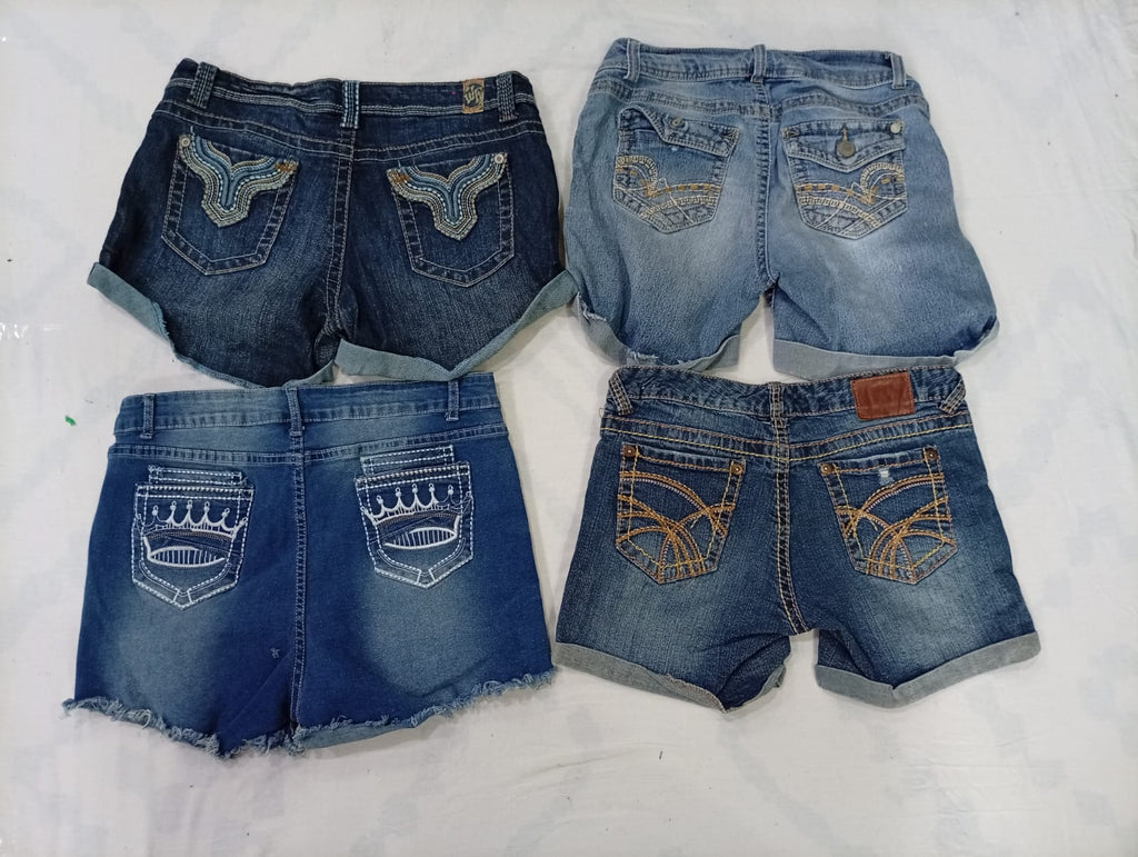 CR9992 Upcycled Y2K Mini Denim Shorts