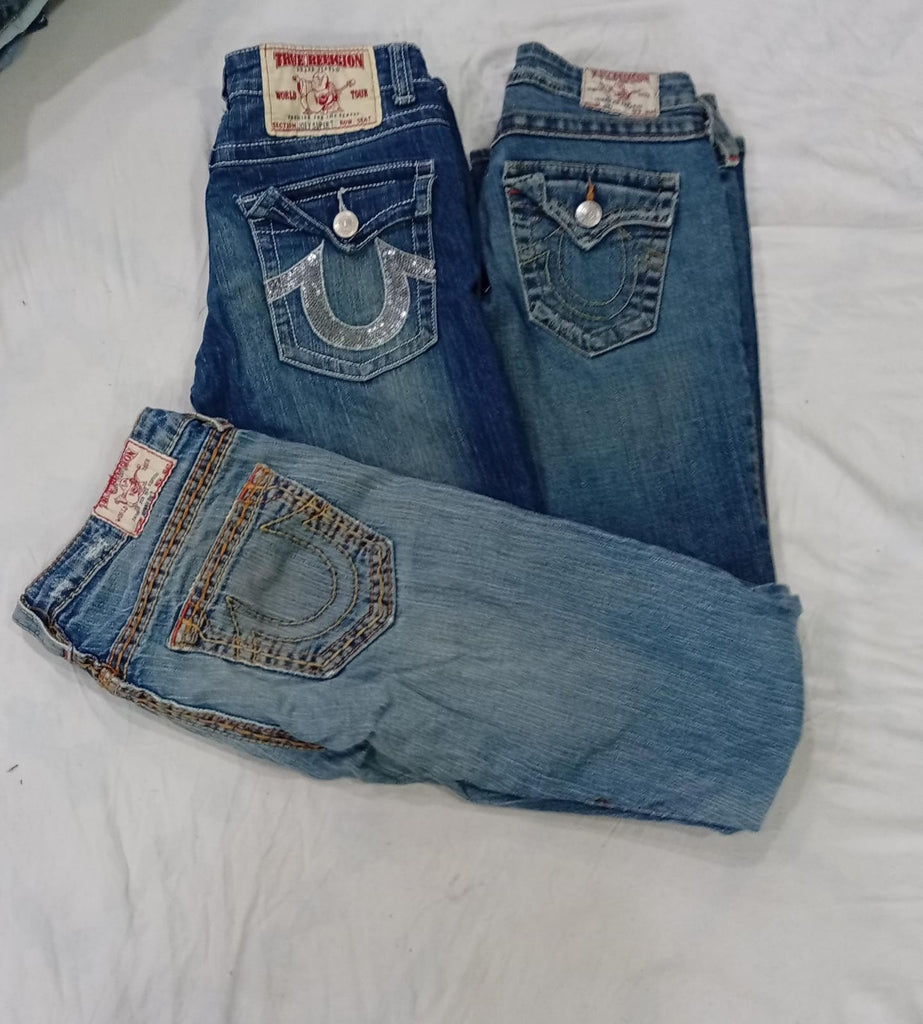 CR9241 Vintage True Religion Flare and Straight Jeans