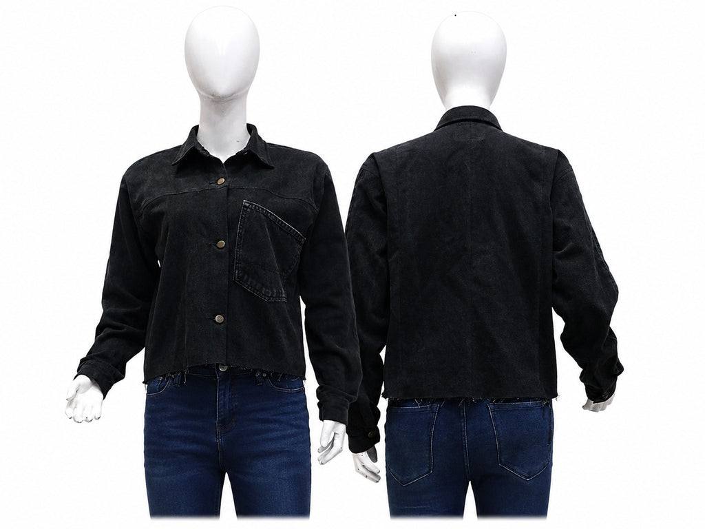 CR1880 UPCYCLED RAW EDGE DENIM JACKET