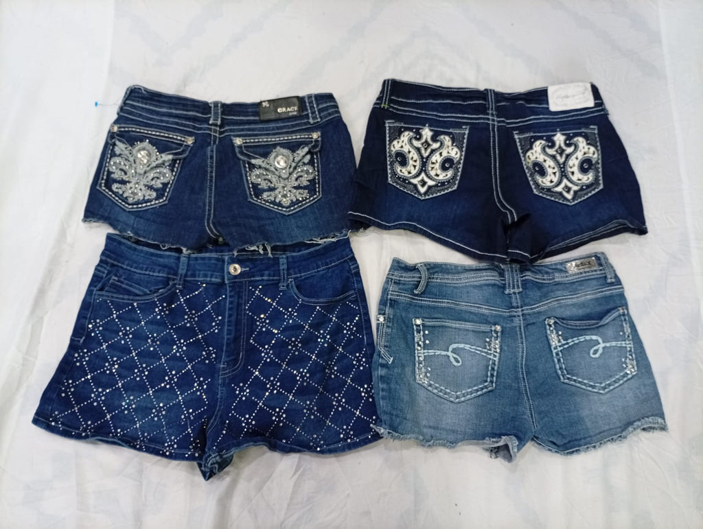 CR9871 Upcycled Y2K Mini Denim Shorts