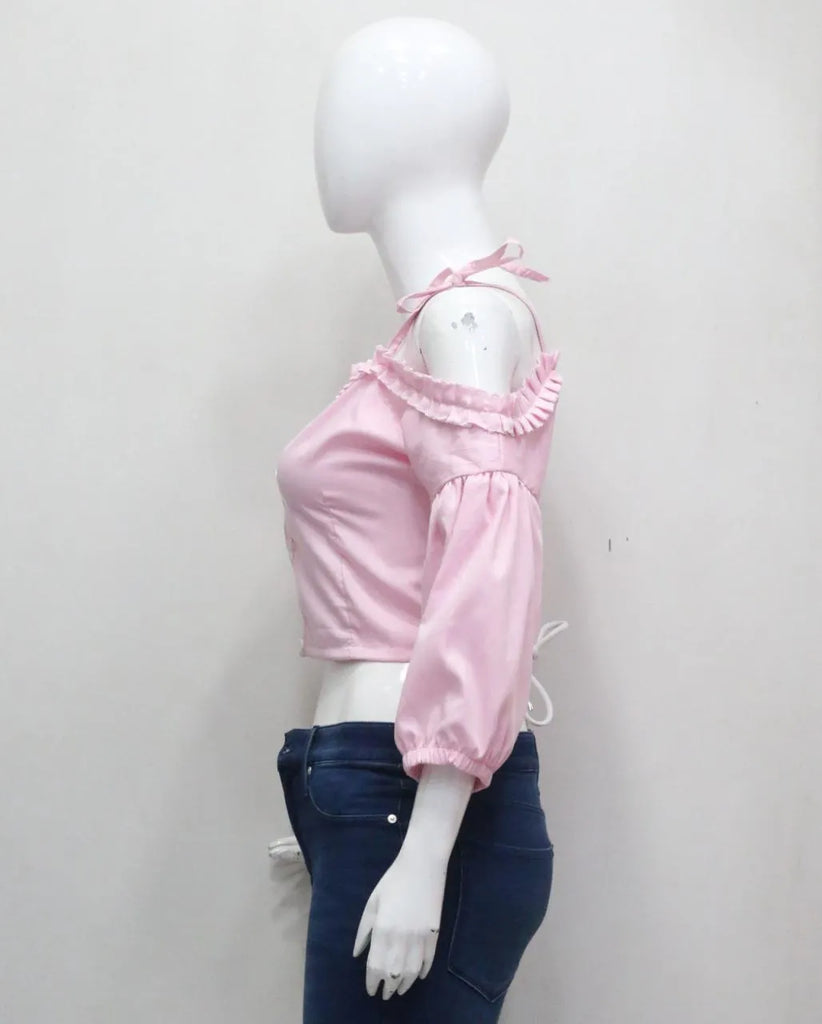 CR1576 “Blush Bloom” Upcycled Crop Top