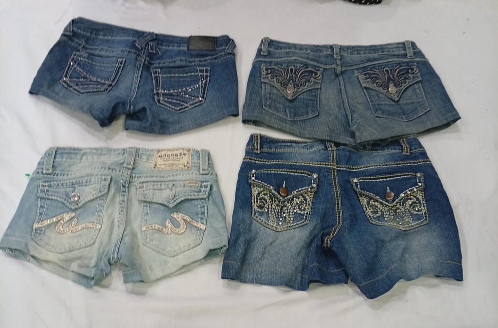 CR9315 Upcycled Y2K Mini Denim Shorts
